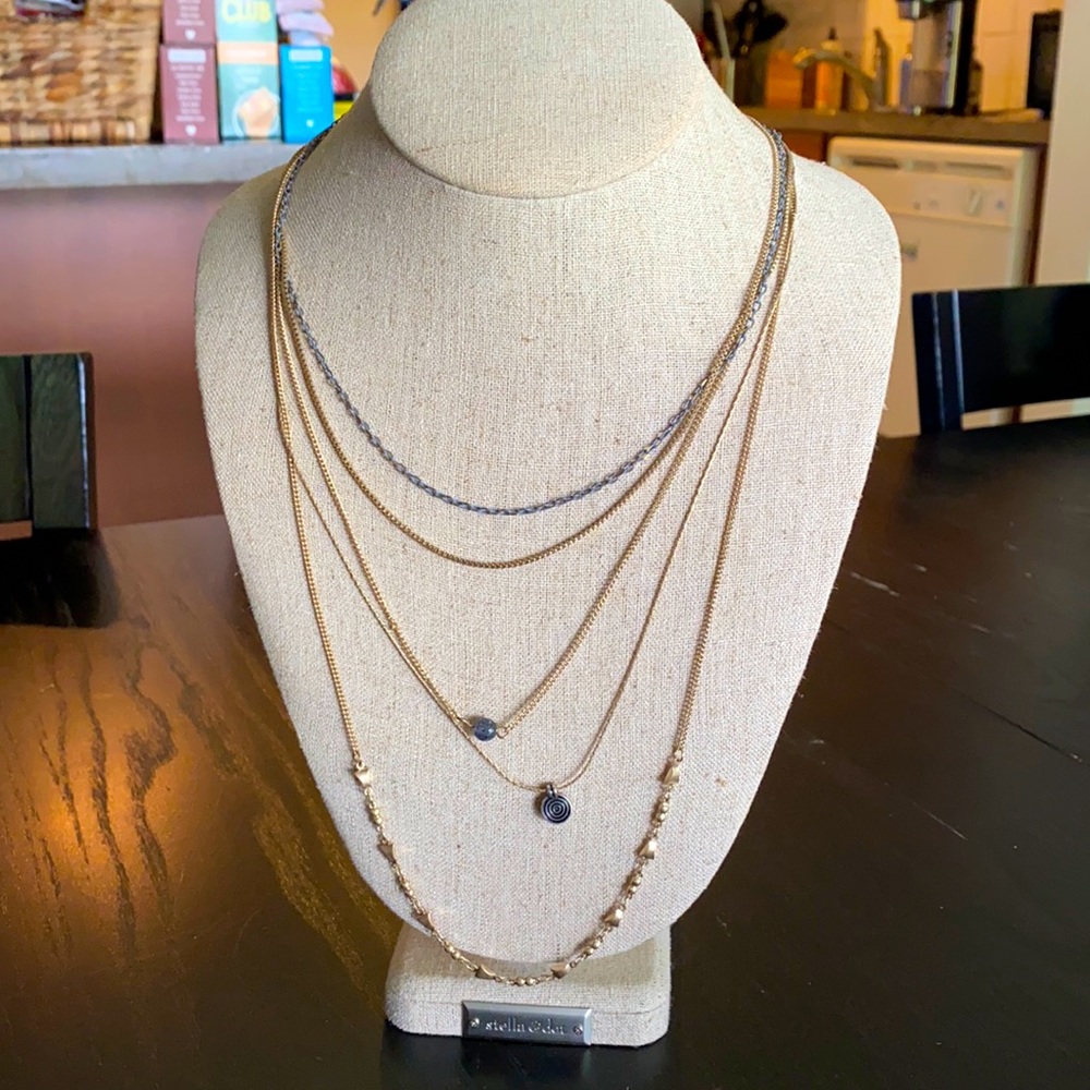 5 chain layered necklace